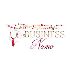 business name with beads and necklaces on it's neck, in the style of an ornament