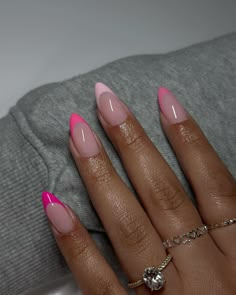 💕💖💗💞💓💐🌸💘 #dovenailsbysharon Acrylic Nail Designs Spring 2024, Almond Nails Pink Design, Nail Art French Tip, Neutral Nails Acrylic, Pink French Nails, Romantic Nails, Basic Nails, French Acrylic Nails, Girly Acrylic Nails