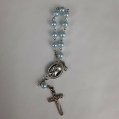 Pocket Rosary Catholic New Baby Blue. Condition Is "New". Shipped With Usps First Class.Approximately 5" Long Catholic Pocket Shrine, Catholic Rosary Bracelet, Travel Charm Bracelet, Blue Rosary, Chaplet Rosary, Pocket Rosary, Cuff Bracelets Handmade, Wood Bead Bracelet, Sterling Silver Bead Bracelet