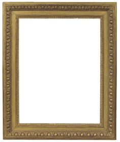 an ornate gold frame with decorative designs on the edges and sides, against a white background