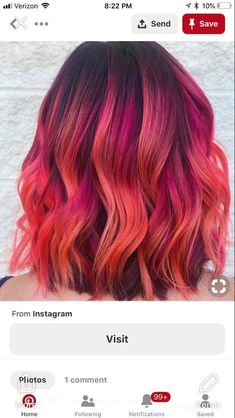 Sunset Hair Color, Red Orange Hair, Hair Projects, Hair Color Underneath, Red Hair Inspo, Cute Hair Colors, Teal Hair