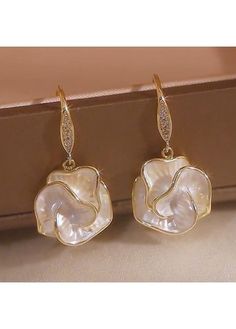 Color:White;Package Contents:1 Pair X Earrings;Occasion:Other; Camellia White, Mother's Day Gifts, Mother's Day, Mothers Day, Color White, On Sale, Gifts, White, Color