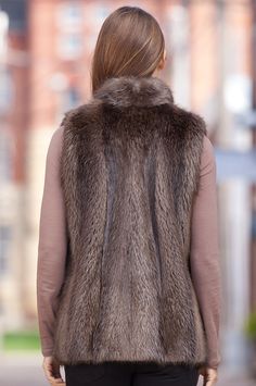 Women's Diane Long-Haired Beaver Fur Vest  by Overland Sheepskin Co. (style 13149) Winter Vest, Fur Vest, No Matter How, In Style, Fur Coat, Matter, Long Hair Styles, Hair