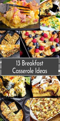 collage of breakfast casserole ideas with text overlay