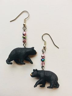 Black bear earrings Black Bear