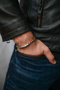 Introducing our 6mm Box Chain Bracelets for Men, a sleek and versatile accessory that adds a touch of sophistication to any outfit. Made with high-quality stainless steel, these bracelets are built to last and withstand the test of time. Specifications: Material: High-quality stainless steel Colors: Silver, Black Length: 21.5cm (8.5 inches) Weight: 27g Choose from two timeless colors, silver and black, to match your personal style and preference. The bracelet features a 6mm box chain design, kno Modern Braided Bracelets With Stainless Steel Clasp For Everyday, Modern Everyday Braided Bracelet With Stainless Steel Clasp, Classic Stainless Steel Rectangular Chain Bracelet, Classic Rectangular Stainless Steel Chain Bracelet, Modern Braided Bracelets As Gift, Modern Everyday Durable Jewelry, Stainless Steel Jubilee Wristband, Modern Stainless Steel Braided Bracelets For Everyday, Classic Stainless Steel Cuban Link Bracelet As A Gift