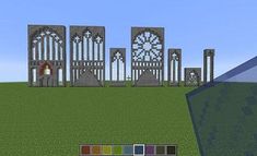 an image of a minecraft castle with lots of colors on the walls and windows