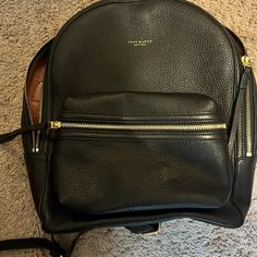 In Excellent Condition Classic Black Backpack With Gold-tone Hardware, Classic Travel Backpack With Gold-tone Hardware, Classic Backpack With Gold-tone Hardware For Travel, Black Backpack With Gold-tone Hardware For On-the-go, Everyday Leather Backpack With Gold-tone Hardware, Leather Backpack With Gold-tone Hardware, Leather Backpack With Gold-tone Hardware For Everyday, Black Backpack With Gold-tone Hardware, Black Leather Backpack With Gold-tone Hardware For Travel