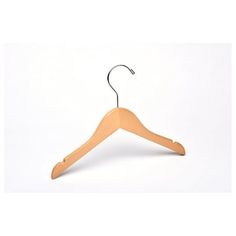 a wooden coat hanger on a white background