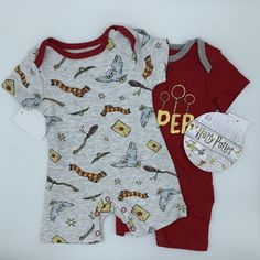 * New~ Harry Potter Baby Rompers 2-Pack * Size: 0-3m * Includes Two Shortall Rompers * "I'm A Keeper" * Gryffindor Harry Potter Themed * Condition: New With Tags Condition! View All Photos As They Are A Part Of The Description. Harry Potter Baby Clothes, Gryffindor Harry Potter, Happy Threads, H&m Baby, Harry Potter Baby, Baby Rompers, Disney Shirts, Baby & Toddler Clothing, Baby Romper