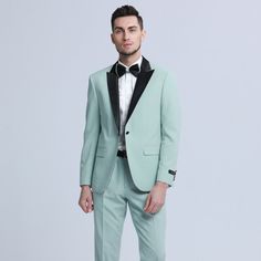 Elevate Your Presence With The Tazio Solid Color 2-Piece Suit Set, A Pinnacle Of Modern Elegance And Sartorial Finesse. Crafted To Perfection, This Ensemble Seamlessly Merges A One-Button Jacket And Matching Pants, Both Exuding An Air Of Sophistication That's Second To None. The Jacket's Skinny Fit Silhouette, Satin Peak Lapel, And Underarm Sweat Guards Make It A Paragon Of Style And Comfort. The Meticulously Detailed Pants, Featuring A Flat Front And Two Back Besom Pockets, Complete The Look Wi Green Tuxedo Party Set, Fitted Sets With Suit Collar For Ceremony, Tailored Tuxedo Sets For Ceremony, Green Slim Fit Formal Sets, Green Fitted Sets For Formal Occasions, Green Tuxedo Set With Notch Lapel, Classic Green Slim Fit Sets, Green Formal Long Sleeve Set, Spring Formal Slim Fit Sets