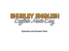 the logo for an english made easy lesson with answers and answer flow, which is written in