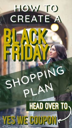 black friday shopping plan with woman in green jacket