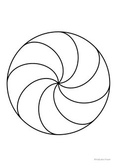 a black and white drawing of a circular object with four intersecting lines in the center