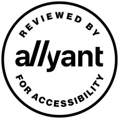 the logo for an alliant for accessibility company, with black and white lettering