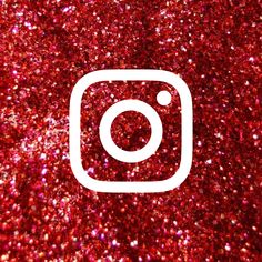 the instagram logo is surrounded by red glitter