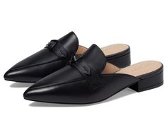 PRICES MAY VARY. Pointed toe mule pattern with keeper and knotted bow detail with tack stitch Wrapped heel 25mm heel height Bow Mules, Women's Flat Shoes, Wrap Heels, Cole Haan Women, Mule Clogs, Mules Shoes, Flat Shoes, Shoes Black, Cole Haan