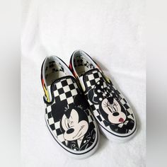 Vans Disney Mickey & Minnie Mouse Checkered Flames Size Men’s 4/Women's 5.5 No Box. Excellent Used Condition - Normal Signs Of Wear As Pictured. Embrace Your Love For Disney With These Vans Mickey & Minnie Mouse Checkered Flames Sneakers. Slip On These Stylish And Comfortable Shoes, Perfect For Any Occasion Whether It's Activewear, Casual Or Workwear. The Checkered Pattern And Flames Accents Add A Touch Of Disney Magic Theme To Your Wardrobe. Please See All Pictures For Best Description Please Review All Photographs For A Happy Purchase. Please Let Me Know If You Have Any Questions Prior To Purchasing I Strive To Accurately Represent Items In Terms Of Color And Measurement Mickey And Minnie Vans, Vans Disney, Magic Theme, Disney Vans, Mickey Minnie Mouse, Mickey Minnie, Checkered Pattern, Womens Vans, Disney Magic