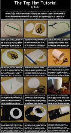 the instructions for how to make an origami hat with scissors and paper plates