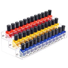 PRICES MAY VARY. acrylic * 100% 【DIMENSIONS】 Clear acrylic nail polish rack with 3 tiers; total size: 12.4 x 5.31 x 4.33 inches, each tier: 12.2 x 1.61 x 1.18 inches. This nail polish display rack holds up to 36 bottles, depending on bottle size. Perfect for organizing nail polish, essential oils, paints, tattoo inks, and more. 【MULTI-FUNCTIONS】 Versatile acrylic nail polish organizer and storage rack. Ideal for nail polish display, sunglasses organizer, lipstick, and other cosmetics storage. Pe Nail Polish Stand, Paint Rack, Nail Polish Holder, Nail Polish Rack, Acrylic Nail Polish, Organisation Ideas, Polish Display, Nail Polish Storage, Nail Polish Organizer