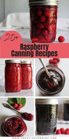 raspberry canning recipe in mason jars