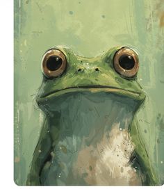 a painting of a frog with big eyes