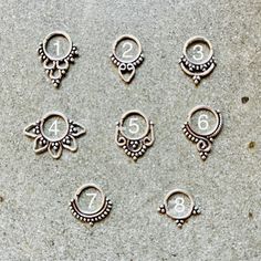 These are so pretty and light. Made is 925 sterling silver with tribal details. The rings are all 10mm (1cm or .40”) in diameter. The wire is 18 gauge.They are only finished on one side since each one is made BY HAND so there may be very slight differences.One of the images contains numbers to specify which you would like from the drop down menu. Body Decor, Grass Valley, Nose Rings, Nose Ring Stud, Body Mods, Tragus, The Rings, Septum Ring, Sterling Silver Jewelry