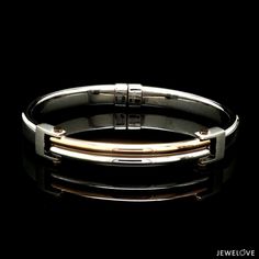 Platinum Bangles & Bracelets by Jewelove Rose Gold & Platinum Bracelet for Men Metal : Platinum & 18K Rose Gold   Platinum Purity : 95%  Gold Purity : 18K Purity Mark : Pt 950 & 18K   Estimated Weight : 29.11 grams (Pt 25.65g + Au 3.46g) Certificate of Authenticity : Platinum Guild International Rose Gold Stainless Steel Bracelet For Formal Occasions, Formal Rose Gold Stainless Steel Bracelets, Modern Rose Gold Bracelet For Anniversary, Modern Rose Gold Bracelets For Anniversary, Modern Rose Gold Cuff Bracelet For Anniversary, Gold Bracelet For Men, Platinum Bracelet, Platinum Rose Gold, Bangles Bracelets