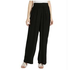 West Loop Black Gauze Palazzo With Gauze Smocked Waistban Wide Leg Pants. 100% Rayon. Size: Xl Color: Black Please Look At Pictures As This Is Your Best Description. Smoke Free Carefully Packaged And Shipped Asap. Washed Black Wide-leg Cotton Pants, Black Non-stretch Cotton Wide Leg Pants, Black Wide-leg Rayon Pants, Velvet Leggings, Haute Hippie, Tuxedo Jacket, Long Sleeve Blouse Pattern, Waist Pants, Blouse Patterns