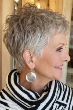 Exploring chic styles doesn’t have to be hard! Unveil the magic of pixie haircuts for older women with our 33 stunning options and follow us for more hair inspiration! Pixie Haircut Older Women, Short White Hair With Lowlights, Short Women’s Haircuts, Short Silver Hair Pixie Cuts Older Women, Shaggy Pixie Cuts Older Women, Layered Short Haircut, Pixie Hairstyles For Older Women, Short Grey Hair Over 60, Shorter Layered Haircuts