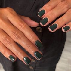 Winter Green, Short Gel Nails, Green Nail, Minimal Nails, Cute Gel Nails, Neutral Nails, Nature Tattoos