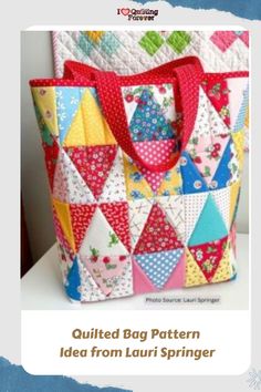 Quilted Bag Pattern Idea from Lauri Springer Birdhouse Designs, Tote Bags Sewing