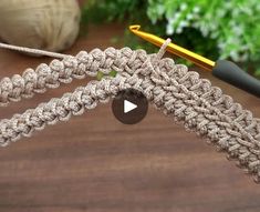 the video shows how to crochet with yarn