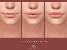 the lips are showing different angles and shapes