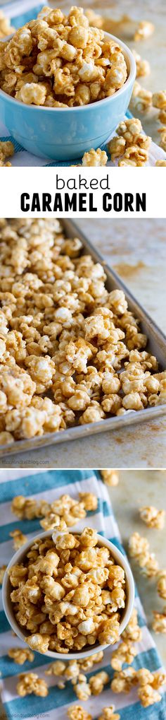 the process to make homemade caramel cornflakes is shown in three different stages