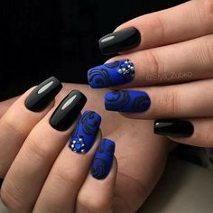 Class Reunion Nails, Lavish Nails, Black And Blue Nails, Silver Nail Designs, Paint Nail, Orange Nail Designs, Polished Nails, Nails Arts