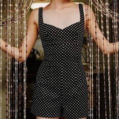 Nwt Zara Sleeveless Black And White Polkadot With Sweetheart Neckline Romper Size Medium Back Zipper 97% Cotton 3% Elastane Chic Polka Dot Jumpsuits And Rompers For Summer, Chic Polka Dot Jumpsuits And Rompers For Party, Casual Fitted Polka Dot Jumpsuits And Rompers, Casual Fitted Polka Dot Jumpsuit, Fitted Polka Dot Casual Jumpsuits And Rompers, Sleeveless Polka Dot Jumpsuits And Rompers, Zara Sleeveless Jumpsuits For Date Night, Cute Fitted Sleeveless Jumpsuits And Rompers, Red Halter Jumpsuit