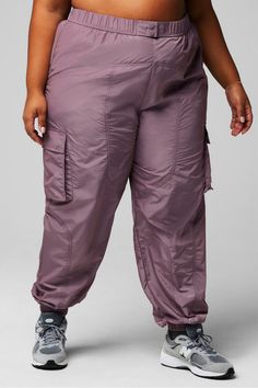 Lightweight Cargo Jogger Fabletics purple female Activewear >> Womens >> Bottoms >> Pants & Joggers >> Joggers plus Everyday External Pocket Functional Purple Bottoms For Sports, Functional Stretch Purple Bottoms, Casual Purple Activewear With Pockets, Purple Athleisure Pants For Gym, Functional Purple Sports Bottoms, Purple Athleisure Activewear For Jogging, Purple Full Length Athleisure Pants, Nylon Cargo Bottoms For Workout, Nylon Workout Bottoms With Cargo Pockets