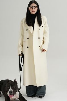 Long Wool Coat, Wool Jacket, Creamy White, Wool Coat, Skirt Pants, Street Style, Sleeve Length, Wool