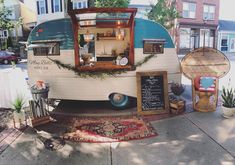 an old camper converted into a mobile home