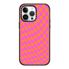 an orange and pink checkered case for the iphone 11