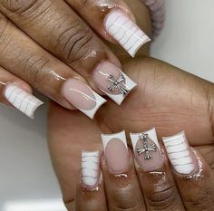 Short Length Nails Designs, Short White Nails Design Ideas, Nails Coffin Short, Diy Acrylic Nails, Acrylic Nails Designs, Cute Acrylic Nail Designs