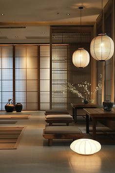 Get key tips for using Japandi lights to create a balanced and inviting home. 🌿💡 Japandi Architecture House, Japanese Tea House Interior, Hanok Interior, Japanese Modern Interior, Ryokan Interior, 2024 Palette, Japanese Zen Interior, Living Room Designs Scandinavian