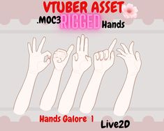 hand gestures are arranged in the shape of five fingers, with text that reads viber asset