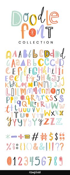 the alphabet is made up of letters and numbers with different colors on each letter, including one