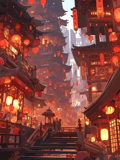 Chinese City Aesthetic, China Aesthetic City, Anime Cityscape, China Background, Doflamingo Wallpaper, Minecraft Anime, Dreamy Artwork, Rpg Map, Chinese Landscape