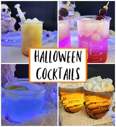 halloween cocktails with different flavors and ingredients