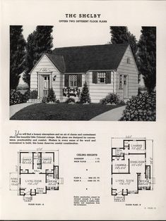 an old house is shown with two story plans