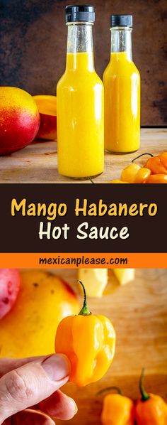 mango habanero hot sauce in two bottles