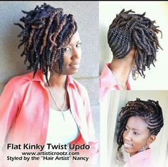 Flat Kinky Twist Updo #natural #hair #style #braids Hair African